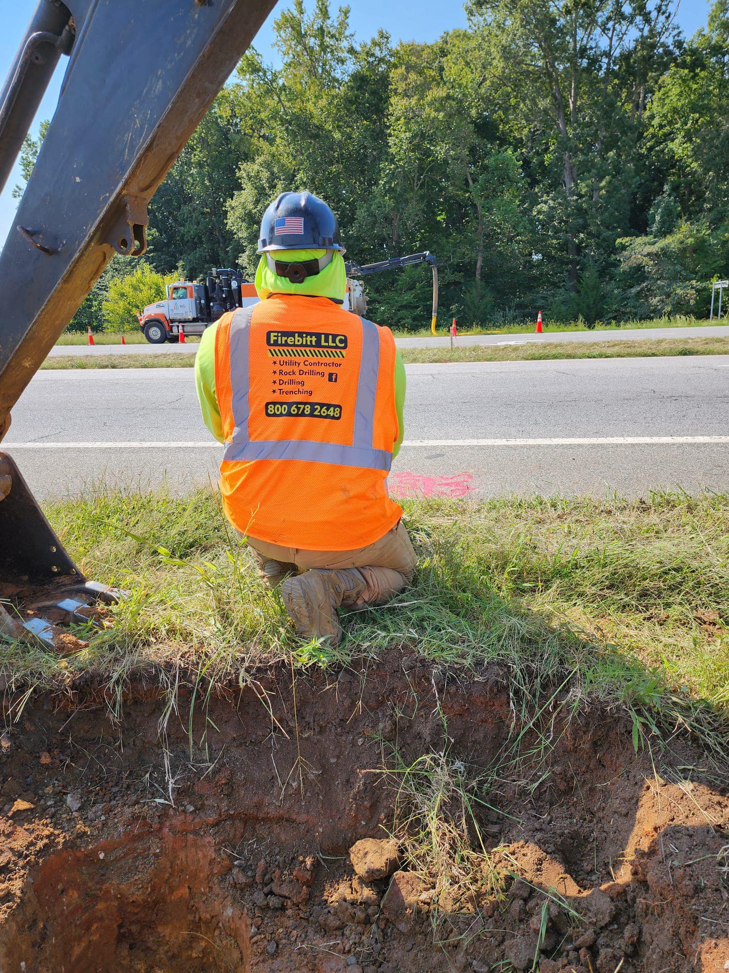 Firebitt safety crew member at utility worksite